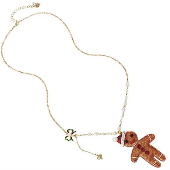 Betsey Johnson Gingerbread Man Necklace - Picture 4 of 4